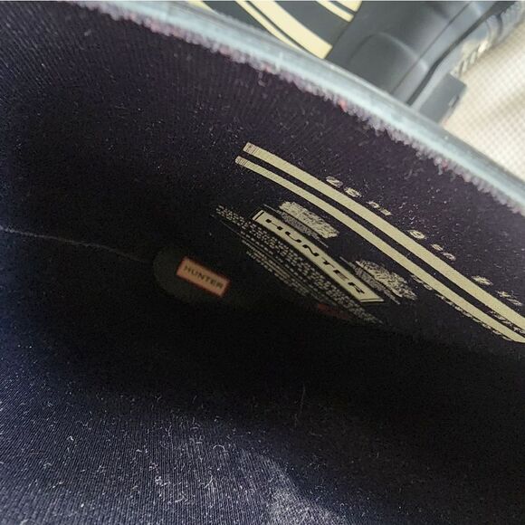 Hunter Black and White Striped Rain Boots - Picture 8 of 8